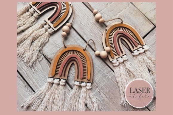 Boho Rainbow Garland Svg for Laser Cutting Ornaments