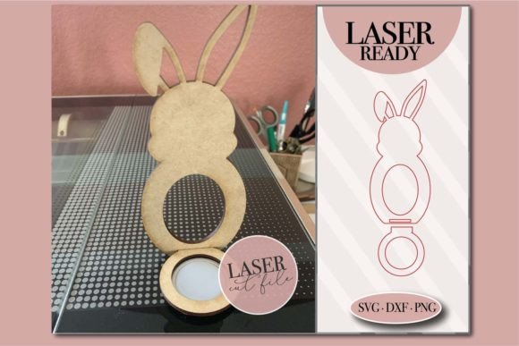 Easter Bunny Egg Holder Laser Svg for Spring Amp