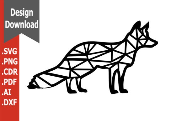 Geometric Wooden Fox Wall Art for Laser Cutting