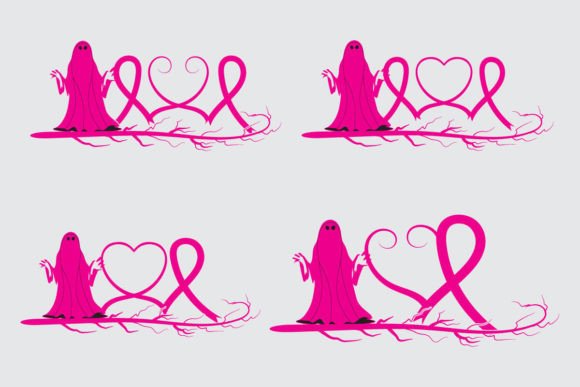 Halloween Ghost Costume Breast Cancer Graphics
