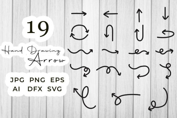 Hand Drawn Arrow Set Graphics & Decorative Elements
