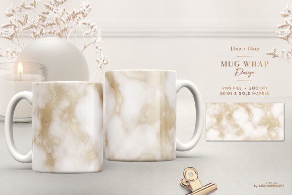 Mug Sublimation Beige Watercolor W Gold Graphics Review