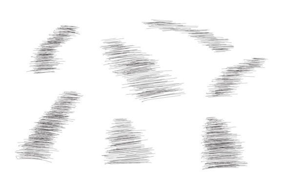Pencil Sketch Objects Shading Vector Graphics