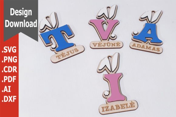 Personalised Easter Basket Gift Name Tag for Laser Cutting