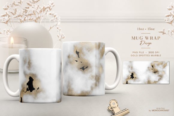 Review: Mug Sublimation White Marble Gold Spots