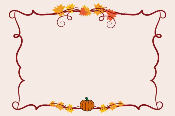 Thanksgiving Card Frame Border Vector Graphics