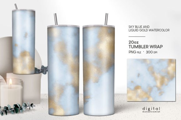 Tumbler Sublimation Sky Blue Gold: Graphics & Crafts Review