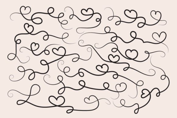 Valentines Day Hearts Swirls Svg Graphics
