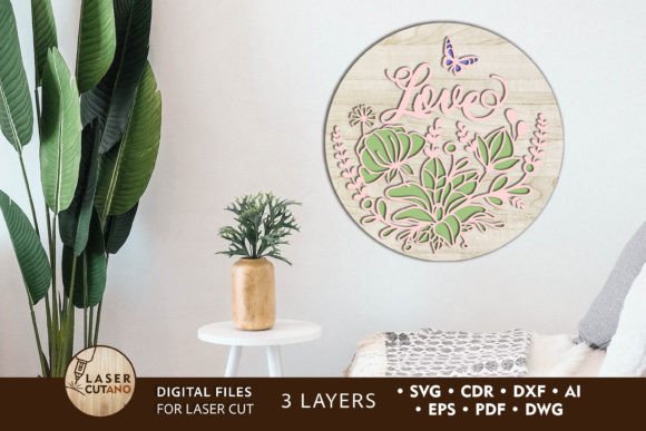 Wall Decorative Panel, Flower Ornaments for Laser Cutting